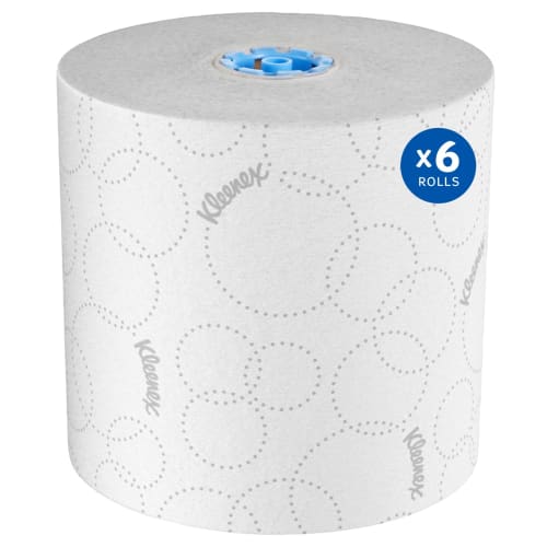 Kleenex Hard Roll Paper Towels, with Elevated Design and Premium Absorbency Pockets, White